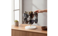 Metal Glasses Display Stand Desktop Sunglasses Organizer with Round Base Compact Tabletop Sunglasses Rack for Eyewear Collectors, Vanity, Shop Counter