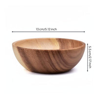Acacia Wood Bowl Japanese Style Soup Bowl Smooth Surface Tableware for Kids