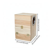 Parrot Nesting Shelter Unfinished Bird Nesting Shelter with Perch Vertical Bird House with Perch for Cage