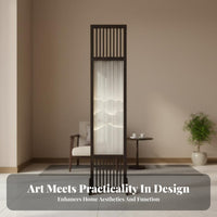 sturdy Wood Frame Chinese Landscape Art Panel Mobile & Foldable Folding Screen Double-Sided Design Room Divider Freestanding for amannerice Workers, Interior Designers, Business Owners, Hotel, Restaurant, Tea House, Bedroom