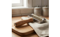 Pizza Dough Perforator Roller Pointed Pins Pizza Dough Docker Kitchen Tool Stainless Steel Cooking Utensil Wooden Handle