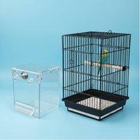 Transparent Bird Bath Box Suction Cup Mount Parakeet Bath Tub Portable Pet Accessory Long-Lasting for Small Birds