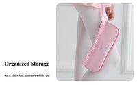 Ballet Footwear Pouch Lightweight Ballet Shoe Storage Bag Elegant Design Pink Dance Pouch for Dancers, Ballerinas, Rehearsal, Performances