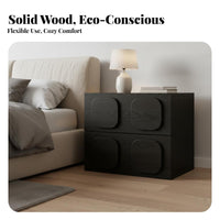 Solid Wood Multi-Purpose Storage Cabinet Modular Design Wooden Floor Cabinet Retro Wooden Chest for Homeowners, Apartment Dwellers, Adults, Bedroom, Living Room, Entryway, Hallway