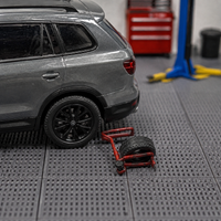 Miniature Tire Dolly, 1/64 Scale, Model Tire Dolly, Garage Diorama Accessories, Approximately 2cm, Resin-made