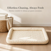 All-Season Washable Floral Pet Bed for Small to Medium Dogs