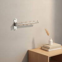 Folding Wall-Mounted Clothes Hanger Rack Rustproof Clothes Hanger Rack with Swing Arm Hardware Rust Resistant for Laundry Room