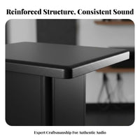 2 Pieces Shock Absorbing Bookshelf Speaker Stand Vibration Damping Bookshelf Speaker Floor Stand High-Gloss Finish Audio Accessory Solid Construction for Audiophiles, Home Theater Enthusiasts, Studio, Living Room
