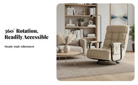 Adjustable Backrest Swivel Recliner Chair Padded Cushioning Reclining Armchair Ergonomic Design Single Sofa Convenient Side Pocket for Homebodies, Students, Bedroom, Living Room, Reading Nook, Home Theater