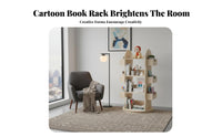 360-Degree Rotation Rotating Book Tower Multi-Tier Design Rotating storage rack Tower Floor-Standing Storage Rack Space Saving for Children, Students, Living Room, Small Spaces, Playroom, Home Office