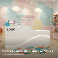 Modern Reception Desk Sturdy Construction Retail Checkout Counter High Load-Bearing Capacity Salon Reception Desk for Beauty Salons, Lobbies
