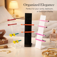 Hair Clip Holder Stand, Clear Acrylic Display Organizer, Retail for Accessory Storage, Transparent Barrette Rack