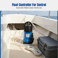 Automatic Submersible Sewage Pump, Plastic Frame, 220V, Home and Boat Drainage