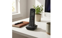 Dect Phone Set Slim Design Black Cordless Telephone Cordless Handset Speaker Grille Charging Base Small Display