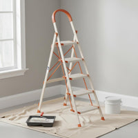 Foldable 4-Step Household Ladder Heavy Duty Folding Step Ladder Non-Slip Feet Comfort Grip Handle for Garage