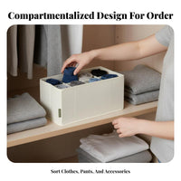 Foldable textile Box cleanable Clothing Organizer Reinforced Handles for Under Bed