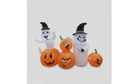 Inflatable Pumpkin with Specters Outdoor Halloween Inflatable Eye Catching Pumpkin Area Decoration for Homeowners, Lawn, Porch