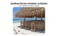 Synthetic Straw Roof Tile Realistic Look Artificial Thatch Roll Waterproof Thatch Panel for Contractors, Event Planners, Gazebo, Patio, Garden