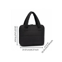 Folding Makeup Bag Wide Mouth Opening Brush Organizer Bag Soft Quilted Beauty Storage for Women
