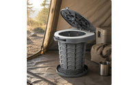 Quickunfold Portable Foldable Toilet Hinged Lid Portable Camping Toilet Ribbed Sidewall Collapsible Potty Compact