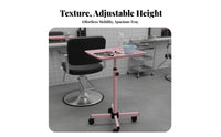360° Swivel Wheels Adjustable Salon Tray Stand Sturdy & Stable Rolling Tray Table Easy to Clean Utility Wagon Large Capacity for Hair Stylists, Spa Professionals Artists, Barbershop, Home Use, Medical Office, Art Studio