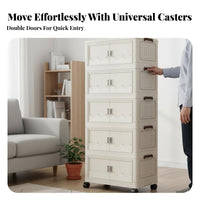 Wheeled Organizer with Doors Installationtool-no-assembly foldable Wheeled Wardrobe
