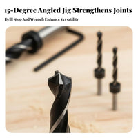 14 Pieces High Accuracy 15 Degree Woodworking Jig Easy to Use Pocket Hole Jig Kit Long-Lasting for Furniture Builders, DIY Enthusiasts