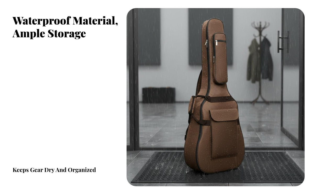 41 Inch Folk Guitar Bag Thick Padding 41 Inch Guitar Bag Musical Instrument Accessory Neck Support Pillow Water-Resistant
