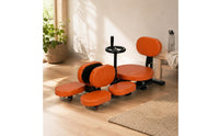 Split-Leg Stretching Caster Wheels Seated Stretching Machine Comfortable Padding Leg Stretcher