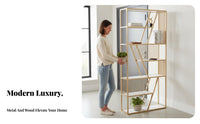 Light Luxury Stylish Multi-Tier accessible shelf single-tier Freestanding Etagere shelf single-tier adaptable Use Room Divider Decorative decoration for Book Lovers, Interior Decorators, Office Workers, Entryway, Study, Bedroom