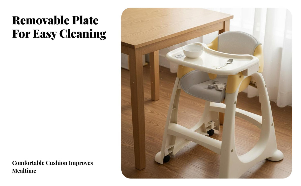 Young Child Feeding Chair Easy to Hygienic Infant Dining Chair with Tray 3-Point Harness Multifunctional Infant Seat for Infants, Mealtime, Kitchen