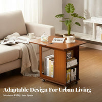Movable with Wheels Rolling Dropflap Storage Trolley Space-Saving Dropflap Kitchen Trolley Multi-Functional Home Furnishing 360° Swivel Casters for Small Apartment Dwellers, Homeowners, Students, Living Room, Bedroom, Breakfast Nook