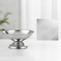 Stainless Steel Pedestal Bowl with Fork Compact Footed Bowl with Fork Polished Centerpiece Modern for Buffet, Restaurant, Cafe
