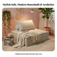 Comfortable Seating Tofu Block Couch Versatile Use Modular Sofa Long-Lasting Construction Living Room Furniture Sturdy Frame for Apartment Dwellers, Young Adults, Homeowners, Bedroom, Lounge Area