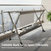 Indoor Outdoor Use Foldable Clothes Drying Rack Space-Saving Collapsible Laundry Airer Portable Collapsible Clothes Horse Large Capacity for Apartment Dwellers, Homeowners, Homemakers, Balcony, Dorm Room