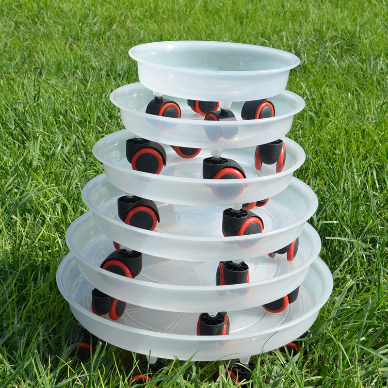 Clear Resin Plant Pot Mover with Universal Wheels