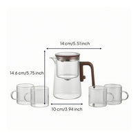 Infuser Teapot Set Transparent Teapot with Lid Tableware with Teacups