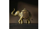 Elephant Incense Holder Brass Incense Burner with Lid Ornament for Collectors, Entryway