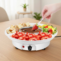 Electric Chocolate Melting Pot Two-wayVoltage Chocolate Melter Easy to Clean Fondue Pot with Tray Stylish for Hosts, Dessert Tables