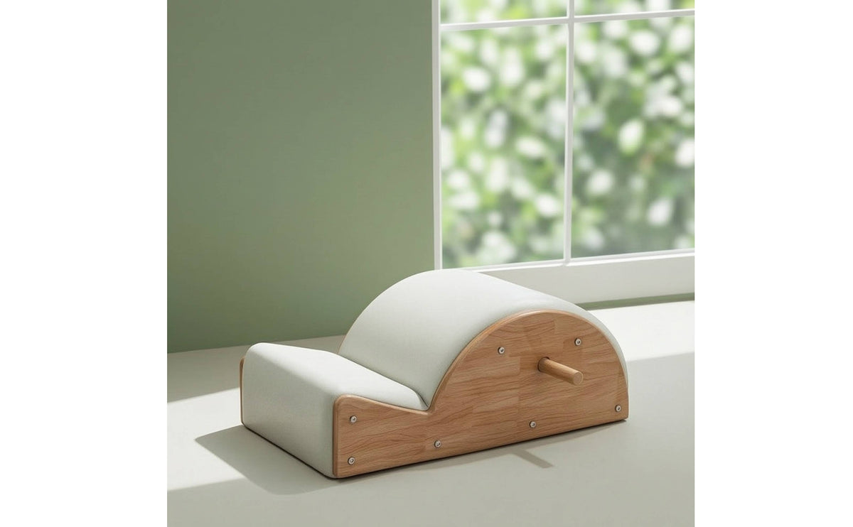 Padded Pilates Spine Corrector with Handle Ergonomic Wooden Pilates Arc-Shaped with Padding Compact Spine Corrector with Handles Comfortable for Yogis