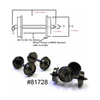 2 Pieces AC/DC Universal HO Scale Wheel Set Replacement Part 1:87 Train Wheel Wear Resistant HO Scale Metal Wheels Good Rotation for Model Railway, Hobby Repair