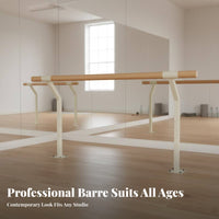 Heavy Duty Floor Mounted Double Ballet Barre Sturdy Double Ballet Barre Manganese Steel Core Fixed Leg Stretch Bar for Dancers, Professionals, Kids, Home Gym