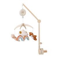 Baby Mobile with Music Box Soft Fabric Crib Mobile Music Box Rotator Clamp-on for Newborn