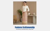Xishuangbanna Dai Costume, Thai-Inspired Workwear, Elegant Tan Tea Dress, Artistic Photo Outfit