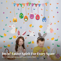Bunny Chick Window Clings Self Easter Egg Wall Cling Waterproof Easter Wall Ers for Parents, Party Planners, Panes, Walls, Glass Doors