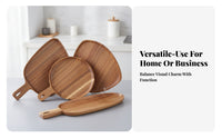 Smooth Finish Board with Handle Rustic Kitchenware for Food Presentation