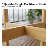 Indoor Outdoor Use Cross Base Planter Holder Stable Structure Floor Plant Stand Sturdy Construction Wooden Plant Stand Minimalist Design for Balcony, Living Room, Office, Corner
