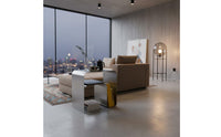 Stainless Steel Side Table One-Piece Molding Minimalist Metal Nightstand Multi-Functional C-Shaped End Table for Bedroom, Living Room, Office