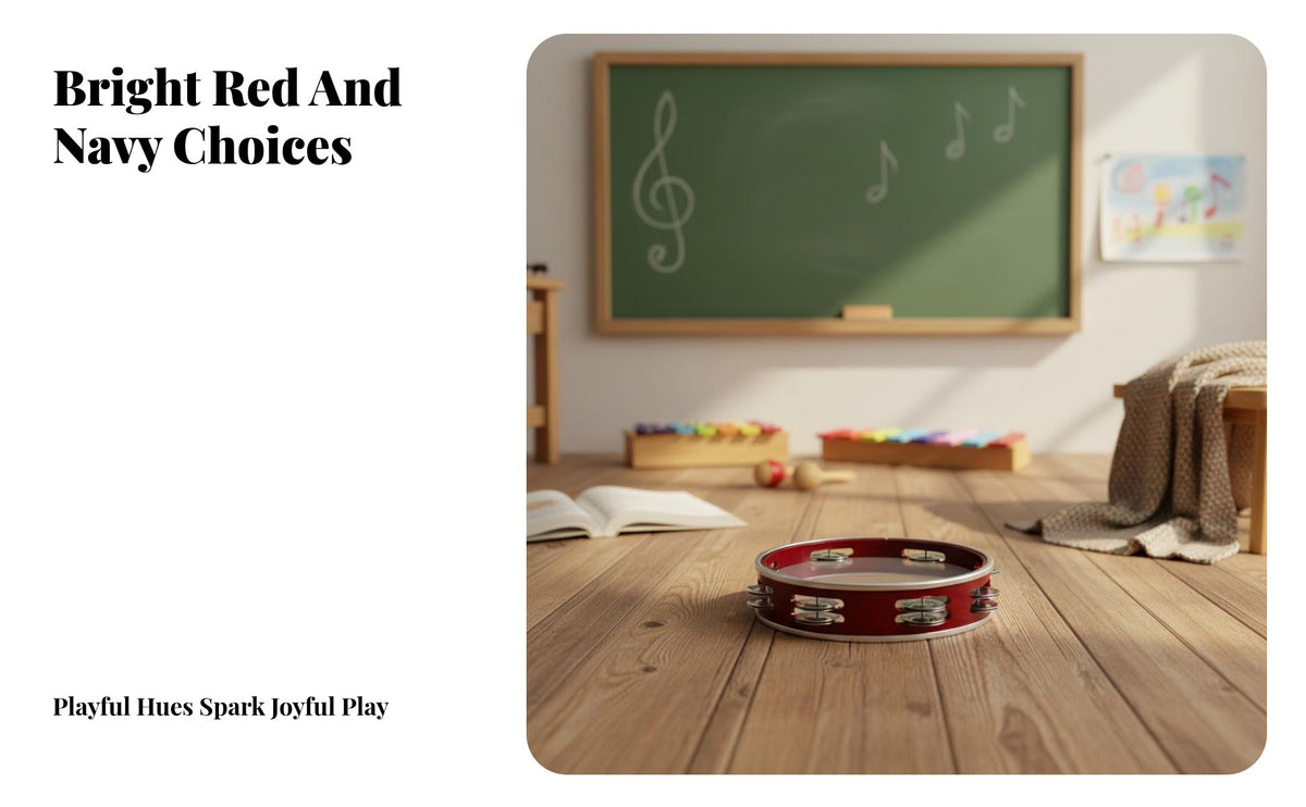 Educational Tunable Tambourine Compact Size Headed Tambourine Crisp Sound Percussion Instrument Even Burrsmooth Finish for Music Beginners, Musicians, Classroom Setting, Performance, Dance Class, Party