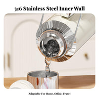 Leak-Proof Large Capacity Thermal Jug Spill Resistant Travel Vacuum Bottle with Handle Easy to Clean for Travelers, Families, Camping, Home